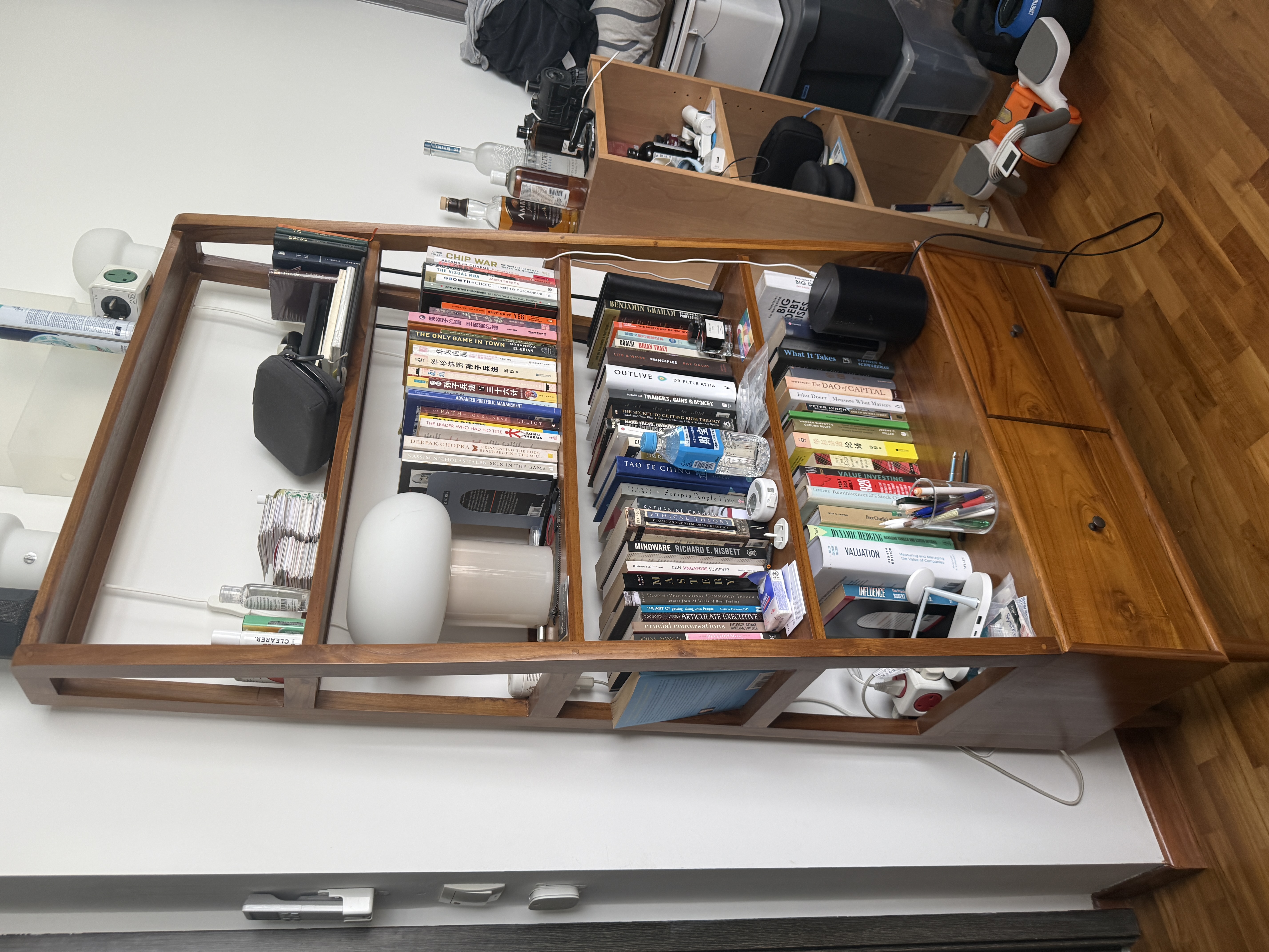Teak ladder shelf